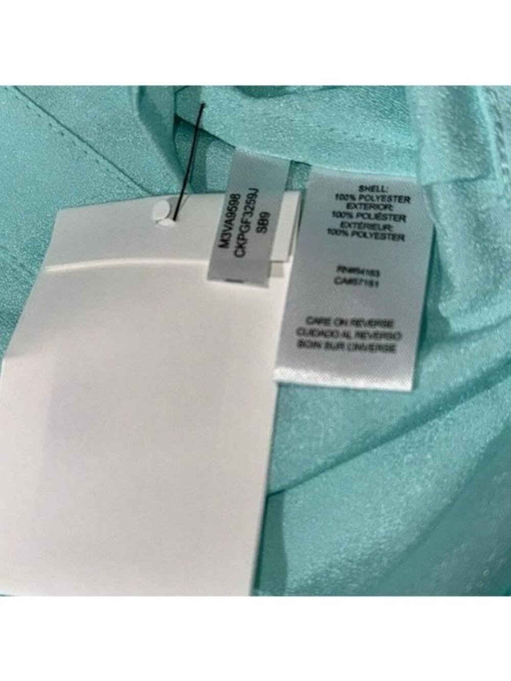 Calvin Klein Womens Long Sleeve Aqua Blouse Size S Polyester - Picture 4 of 10